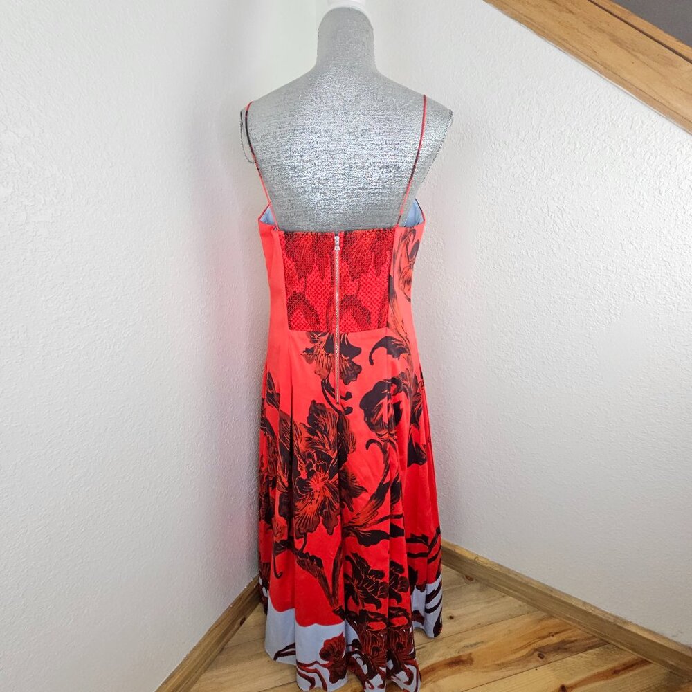 Alice & Olivia By Stacey Benet Isabelle Floral Red Gown Size 14 NEW! - Picture 16 of 16